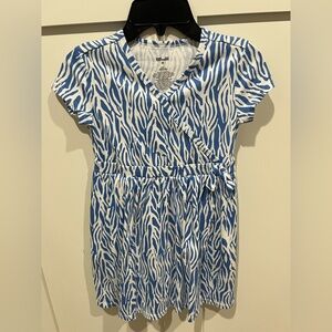 Diane von Furstenberg Target Collab Blue and White Zebra Wrap Dress
